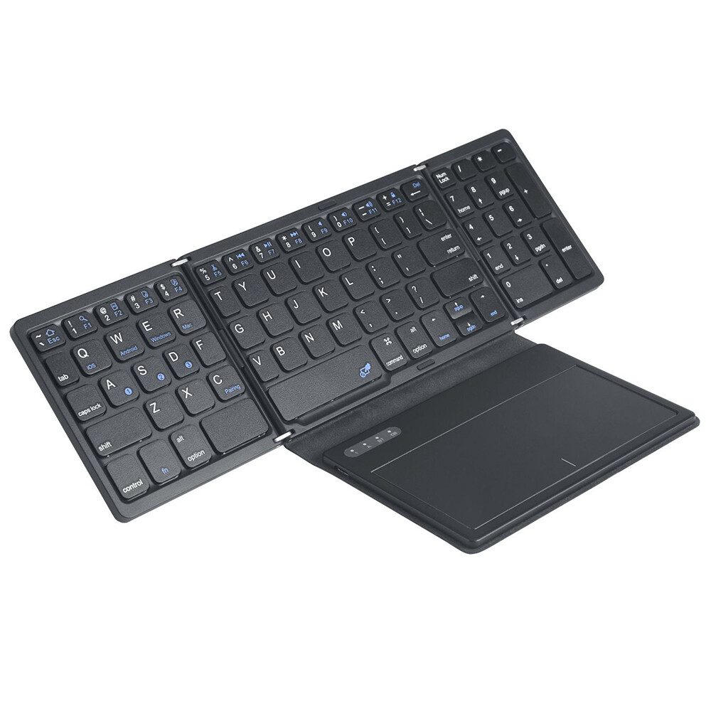 B055 siêu mỏng Bàn phím bluetooth không dây New bốn-fold với lớn Touchpad Bàn phím bluetooth cho máy tính bảng im lặng Mini Bàn phím di động cho máy tính xách tay/máy tính bảng/điện thoại di động