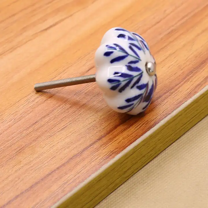 Dolity Colorful Hand Painted Ceramic Cabinet Knob Furniture Handle