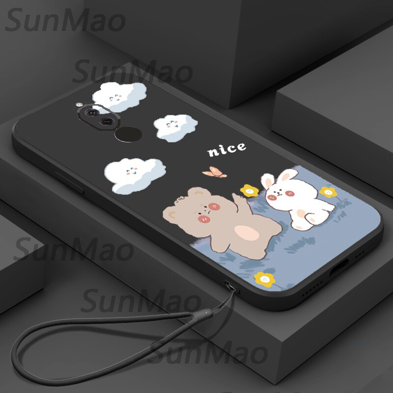 Casing Huawei Nova 2i Phone Case Silicone TPU Soft Shell Simple Cartoon Straight Edge Protective Cover