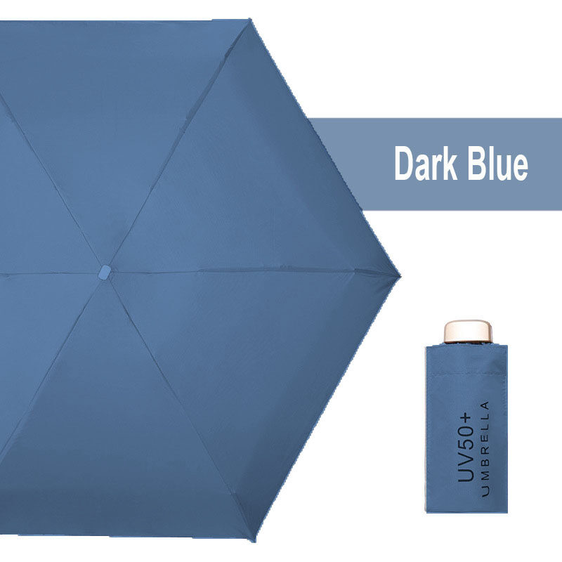 Mini sun umbrella flat fivefold umbrella mouth bag umbrella black glue