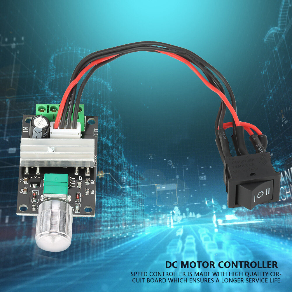 Bộ Điều Khiển Đảo Chiều Điều Khiển Tốc Độ Động Cơ PWM DC 6V 12V 24V 3A Có Công Tắc