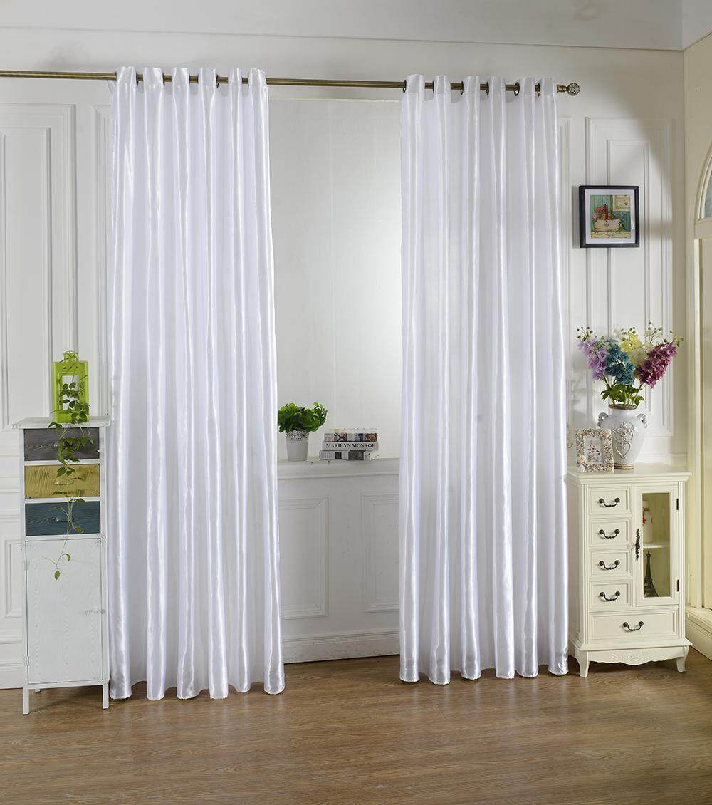 Fityle 100x250cm Modern Smooth Satin Blackout Curtains For Window