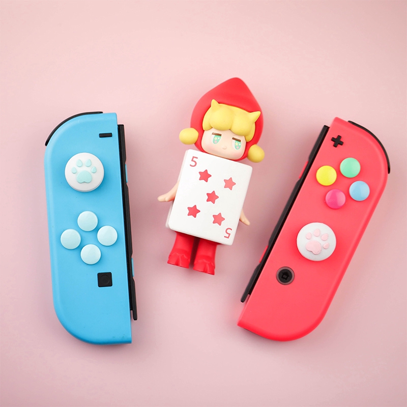 Cho Nintendo Switch Cần Điều Khiển Joy Con Miếng Dán Chìa Khóa ABXY Nút, Nắp Kẹp Ngón Tay Cái, Bộ Điều Khiển Vỏ Bảo Vệ Ốp Lưng Nhiều Màu Sắc