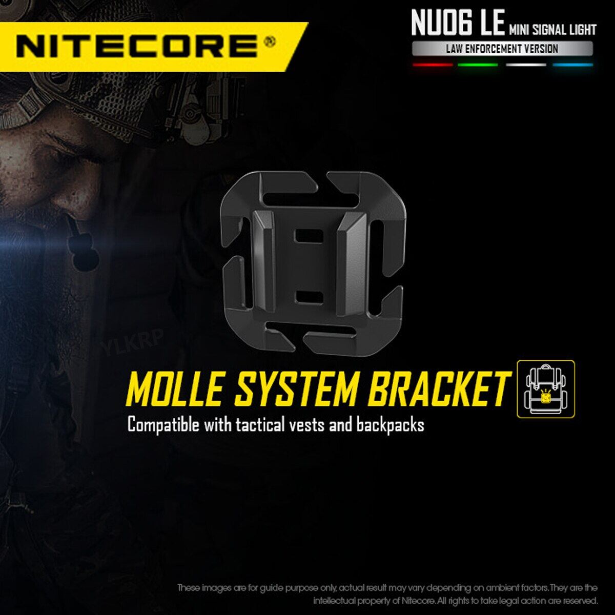 Nitecore NU06 LE headlight rechargeable signal light 9 modes can be selected 4 light sources, suitable for outdoor activities
