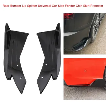 Rear Bumper Lip Splitter Car Body Spoiler Universal Car Side Fender Fins Body Lip Spoiler Chin Skirt Protector, Carbon Fiber Color