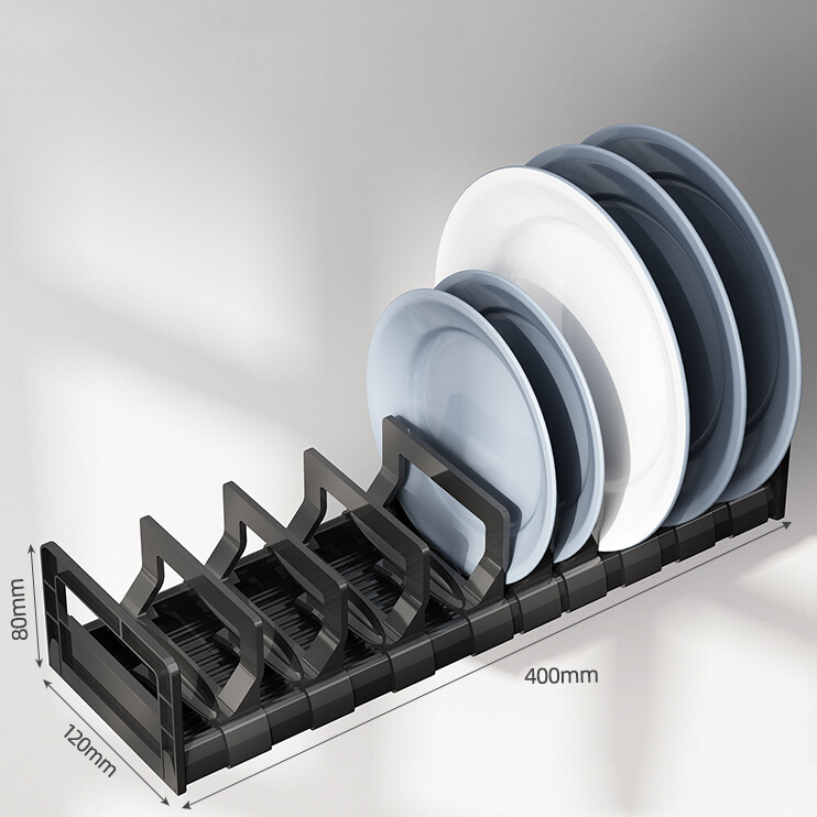 Adjustable Drawer Aluminum Dish Rack Dish Drain Rack Kitchen Dish Storage Rack Countertop Storage Rack Split Kitchenware Shelf Kitchen Sink Drain rack cabinet Organizer Pot Lid Rack Cooking Dish Rack Pan Cover Stand Kitchen Accessories