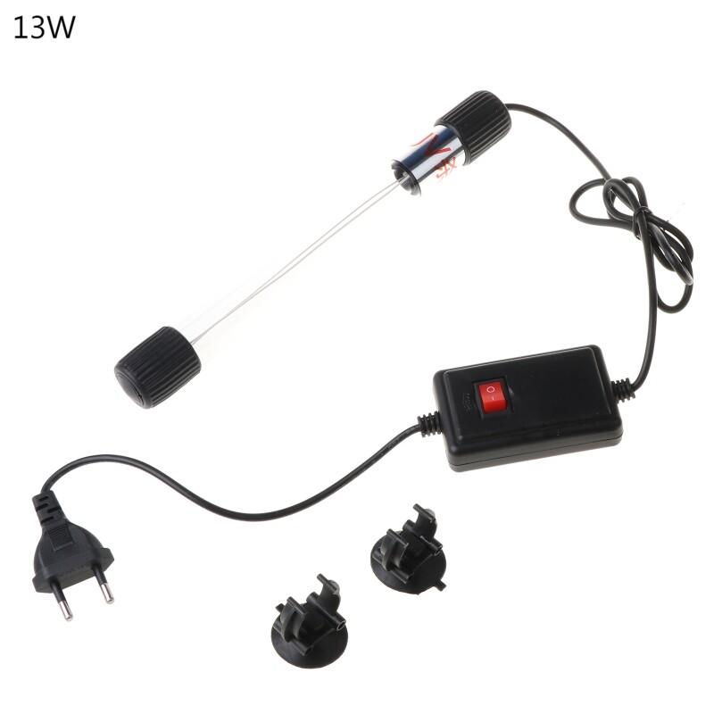 13W 220V Aquarium Accessories Sterilizer Lights UV Lamp Fish Tank Bactericide UV Disinfection Water Treatment Purifier