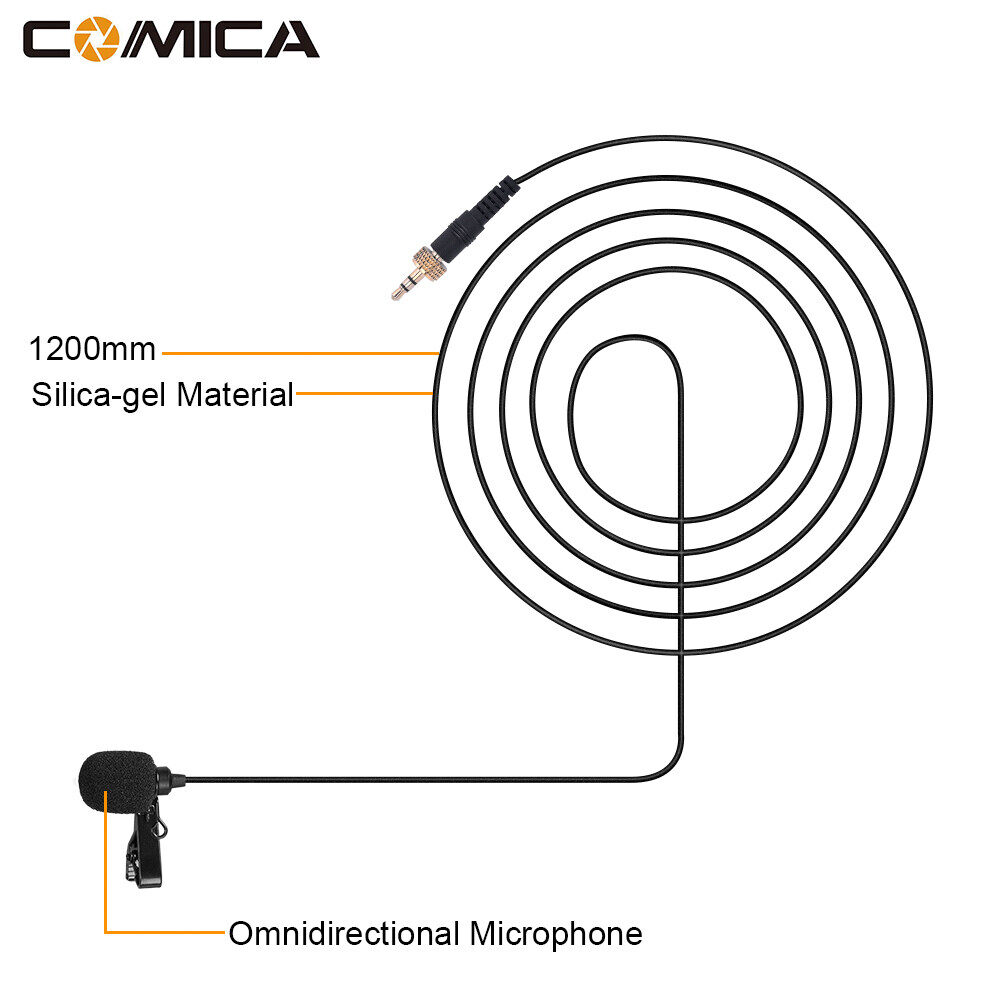Comica CVM-M-O1 Omni-directional Lavalier Microphone, Lapel Microphone for Senn-heiser, Comica and Other Wireless Lavalier Transmitter, Clip-on Lav Mic for DSLR Camera Video Recording Interview