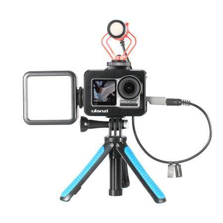 ULANZI Vlogging เคสกล้องวิดีโอสำหรับ DJI OSMO Action อลูมิเนียมป้องกันเคสตัวเครื่องอะแดปเตอร์ GoPro