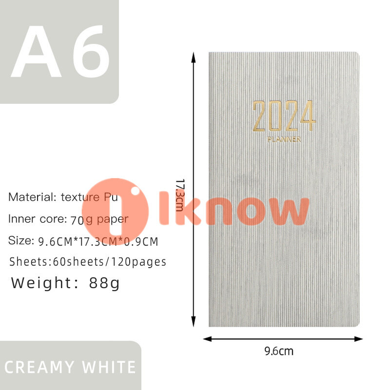 I know 2024 a6 English Planner, Leatherette Day Planner Notebook, 365 Day Time Management Notepad