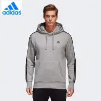 adidas essentials heather grey pullover hoodie