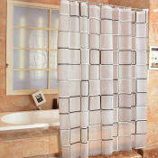 Translucent Waterproof Shower Curtain for Bathroom Shower Room