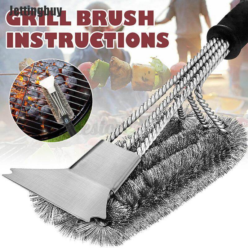 [Jettingbuy] BBQ Grill Brush Scrubber Barbecue Cleaning Tool Stainless Steel Wire