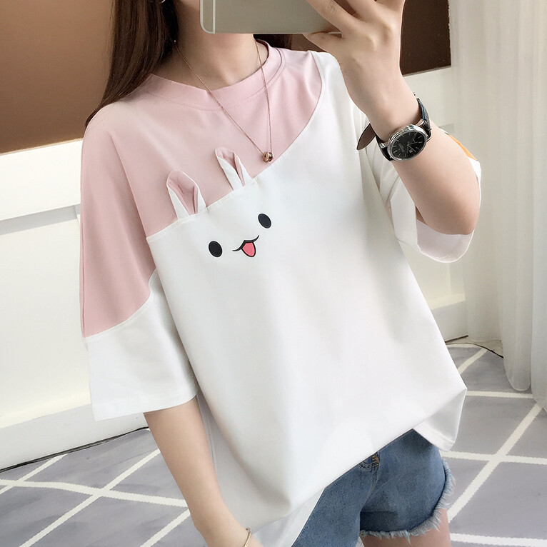Women's Short Sleeve T-shirt Summer Korean Short Sleeve T-shirt Loose Top Fashion Versatile T-shirt Women's T-shirt