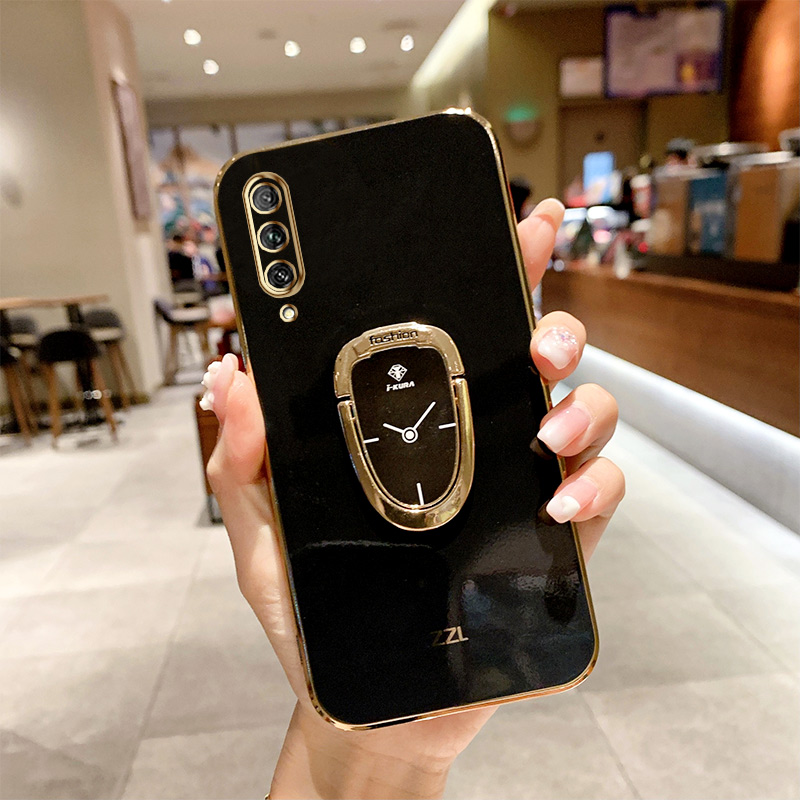 YBD Soft Phone Case For Huawei Y9S Plating Casing y9s Precise camera protection with Free Clock Ring