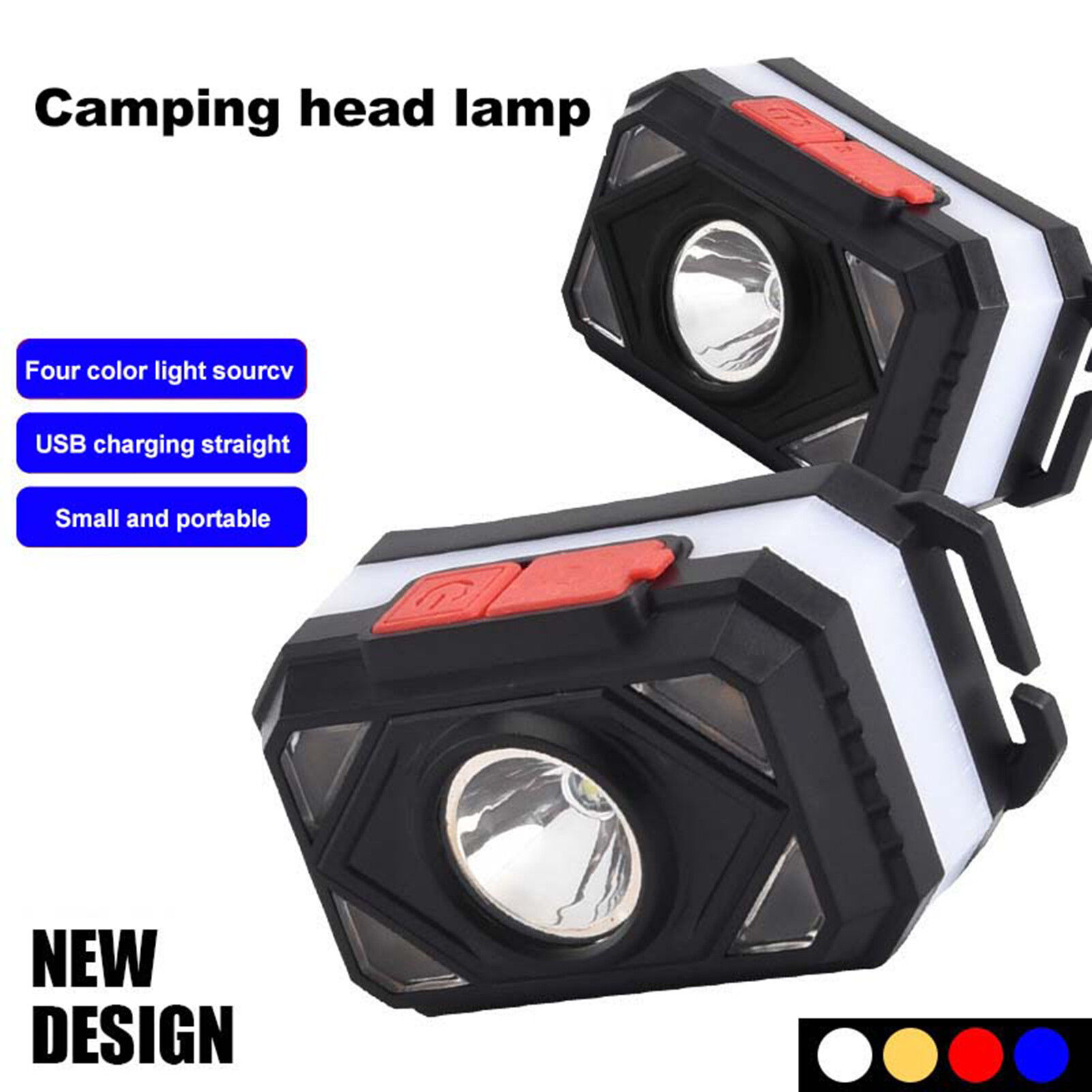 Magicaldream 1 Set LED Headlight High Brightness Waterproof Three Light Source Illumination Headlamp Night Fishing LED Lamp Camping Supplies 1 Set Ultra-Light