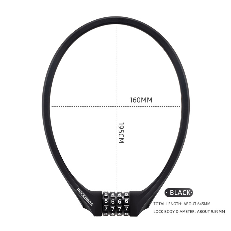 ROCKBROS Bicycle Lock Silicone Cable Lock Anti-theft Security Code Lock MTB Road Bike Portable Lock Bicycle Accessories