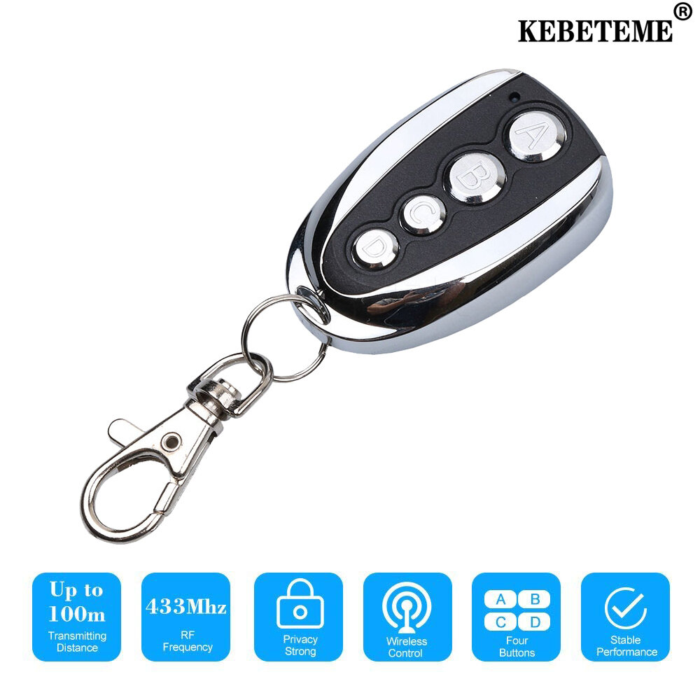 Kebeteme universal copy remote control wireless 433mhz abcd four keys for light garage door opener