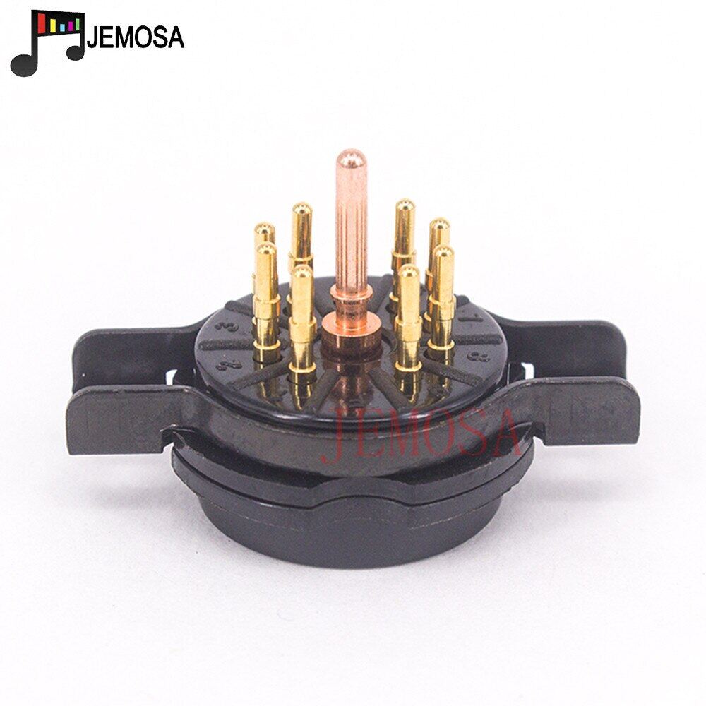 {“：》 CMC Bakelite 9Pin Tube Socket Plated For ECC81 ECC82 ECC83 12AX7 7199 ECC88 Electron Tube HIFI Audio Vacuum Tube Amplifier
