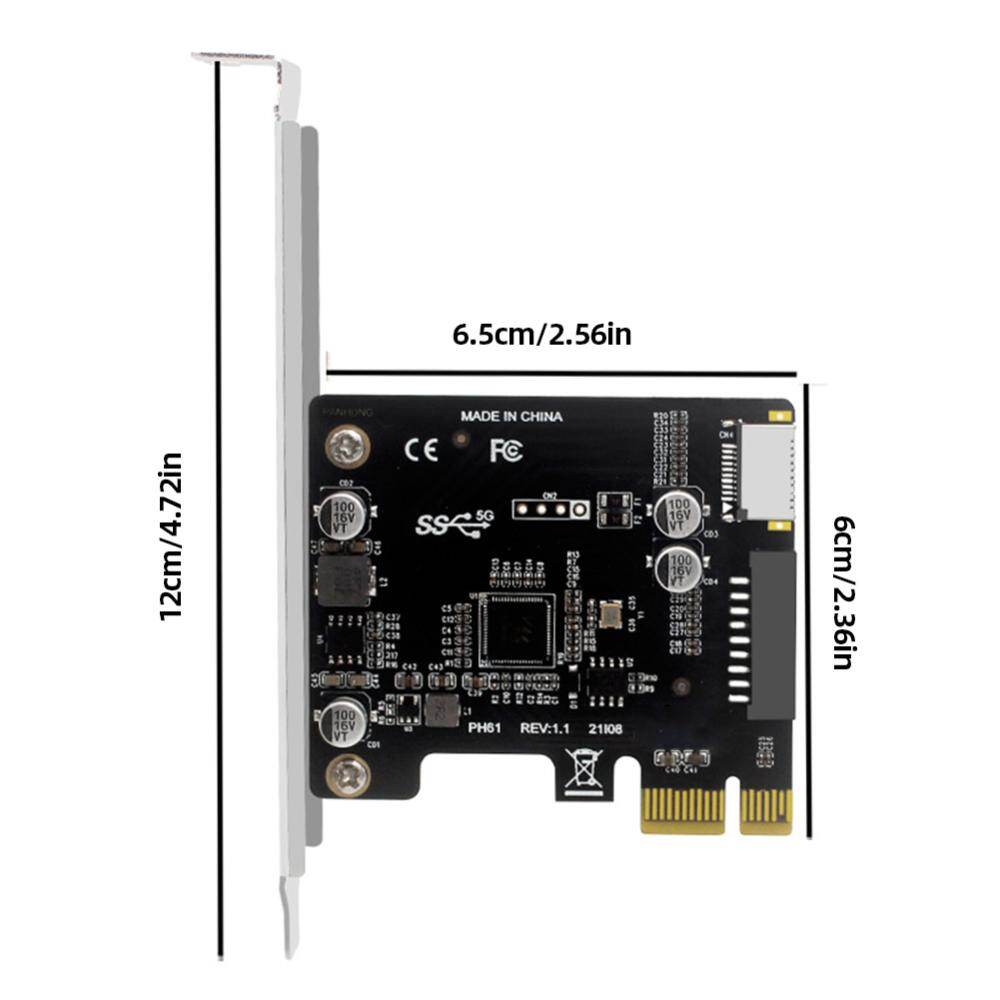 Máy tính PCI-E để USB 3.0 Type-E bo mạch mở rộng 19pin PCI-E để USB 3.0 Loại C Bảng điều khiển phía trước Bộ chuyển đổi