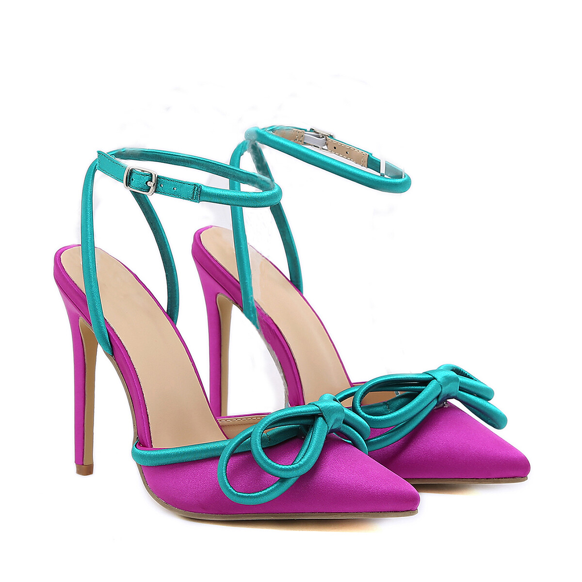 New Arrival May 2022 Women Pointed Toe Plus size Influencer Separate Pumps Street Snap Character Stiletto Heel Buckle 11cm Heeled Sandals