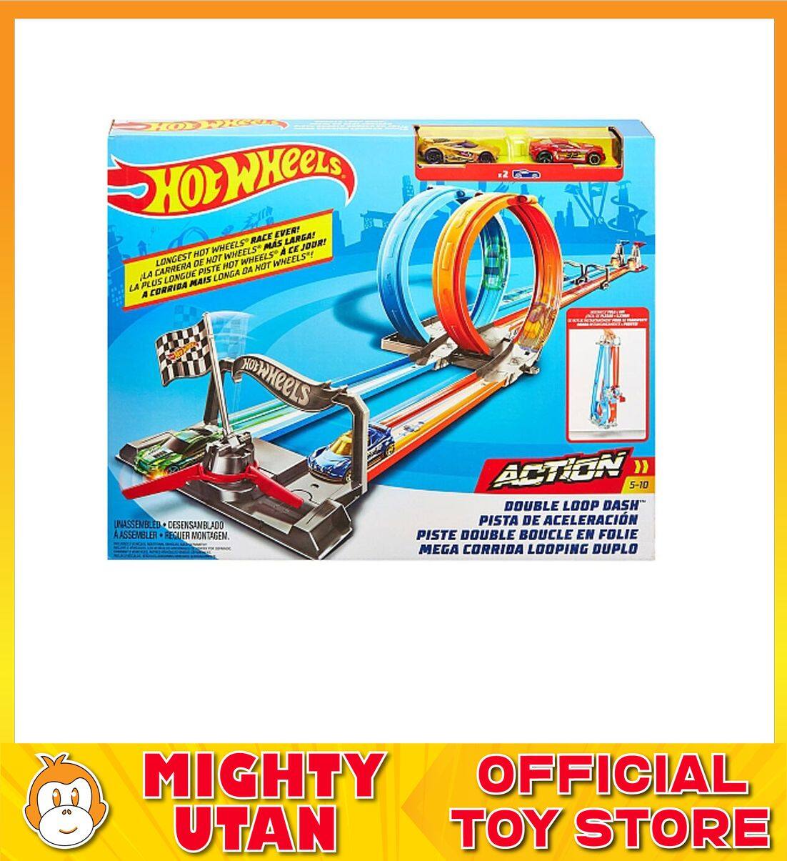 hot wheels double loop dash with 2 cars