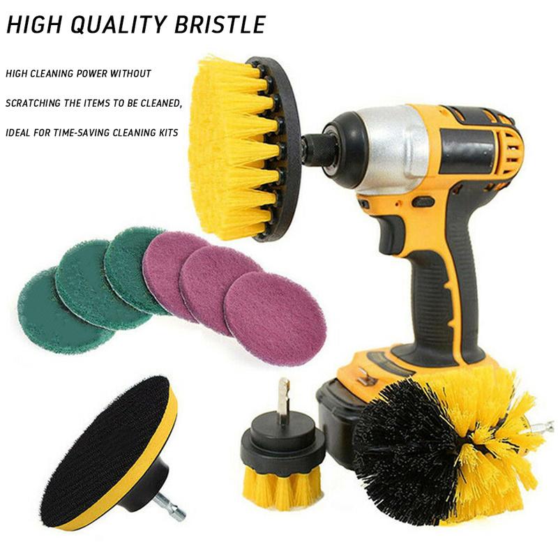 Power 10Pcs Drill Brush Electric Attachment Set Power Scrubber Cleaning carpet Clean