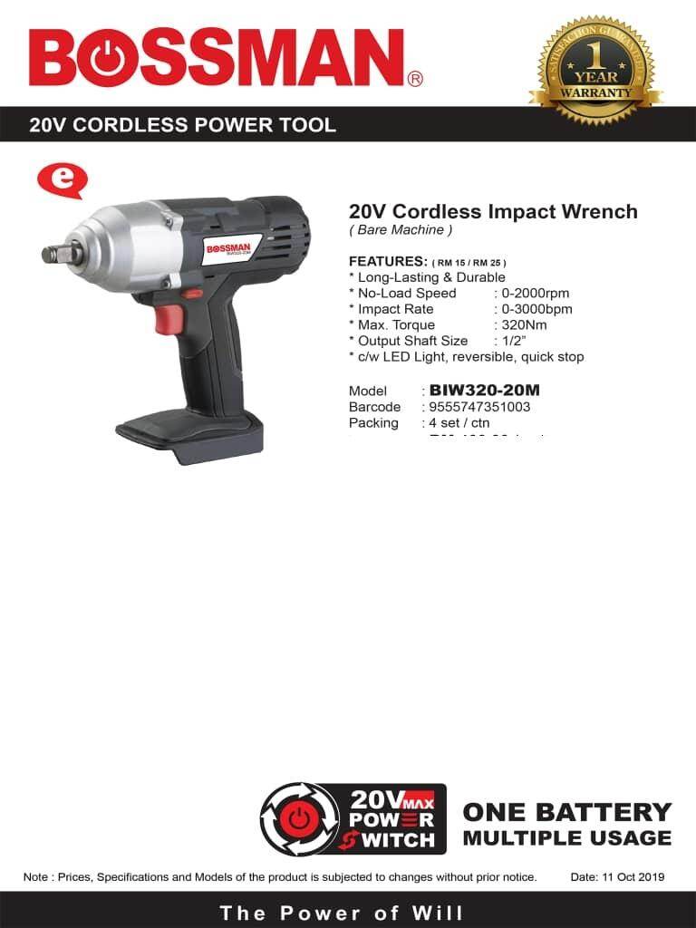 FULL SET~BOSSMAN Professional 20V 