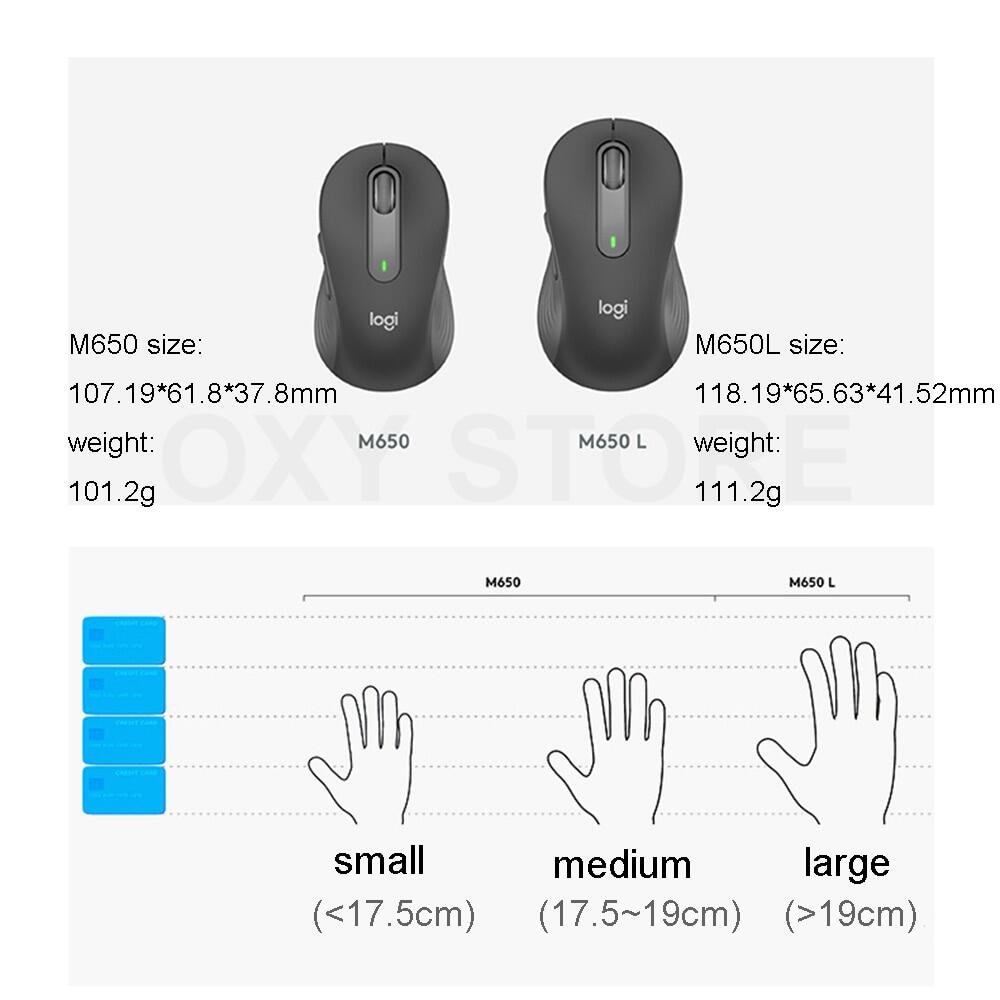 Wireless Mouse Logitech Bluetooth Dual Mode Mute Comfortable Wireless Mouse M650/L Notebook Tablet Computer Accessories