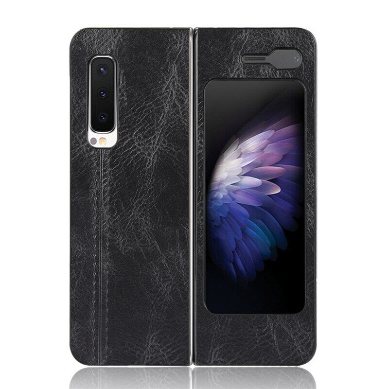 Casing Samsung Galaxy Fold 5G SM-F907B Soft Case Calf Pattern Car-Line Back Cover PU Leather+TPU