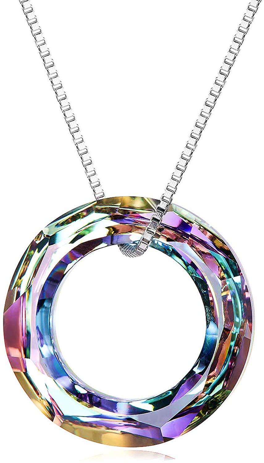 swarovski crystal circle necklace