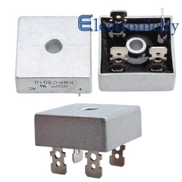 1pc KBPC5010 Metal Case 50A 1000V Diode Bridge Rectifier Silver