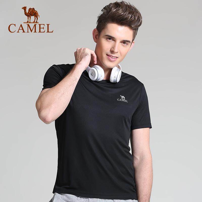 Camel Outdoor Cepat Kering T-shirt Pria dan Wanita Musim Semi dan Musim Panas Kebugaran Olahraga Lengan Pendek Pria Keringat penyerap Kaus Menyerap Keringat Leher Bulat Cepat Kering Pakaian