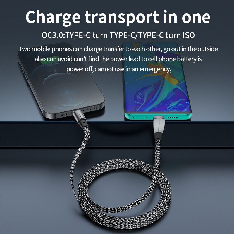 PD 60W Fast Charging Cable Type C To Type C 90 Degree USB C Quick Charger For Tesla Suitable For Samsung Suitable For Xiaomi Suitable For Huawei With Data Transfer