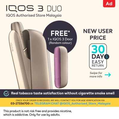 [NEW USERS ONLY | 30 DAYS EASY RETURN] Buy IQOS 3 DUO KIT | IQOS Authorised Store Malaysia | 1 Year Official Warranty
