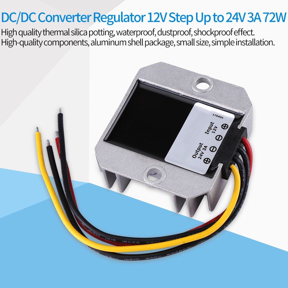 DC Stabilized Power Converter DC-DC 12V To 24V 3A 72W Waterproof Voltage Step Up