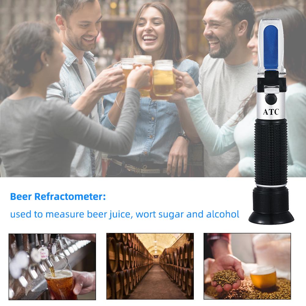 yieryi RSG-32ATC hand held SG 1.000-1 .120 Beer Refractometer 0-32% Brix Reference Temperature 20C Dual Scale with Plastic Retail Box