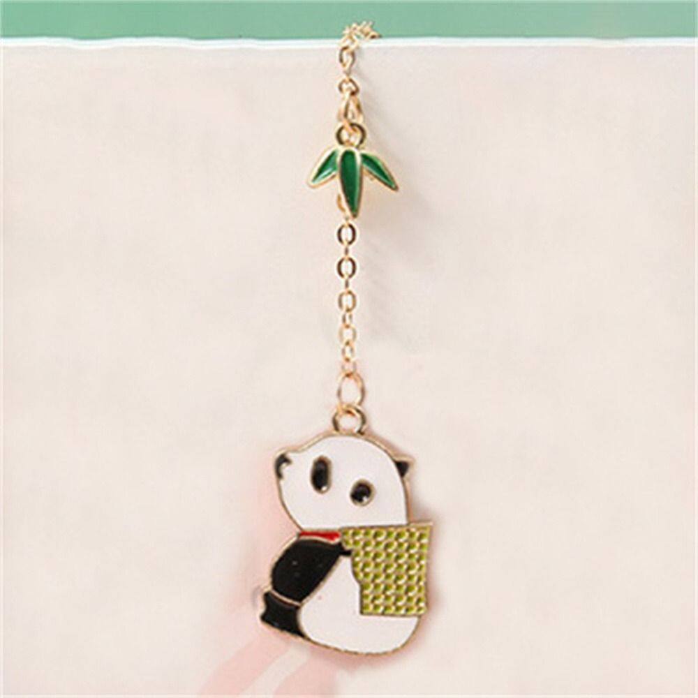 TRASTO Stationery School Supplies for Readers Student Reading Book mark for Pages Paper Clip Panda Bookmark Panda Pendant Metal Bookmark