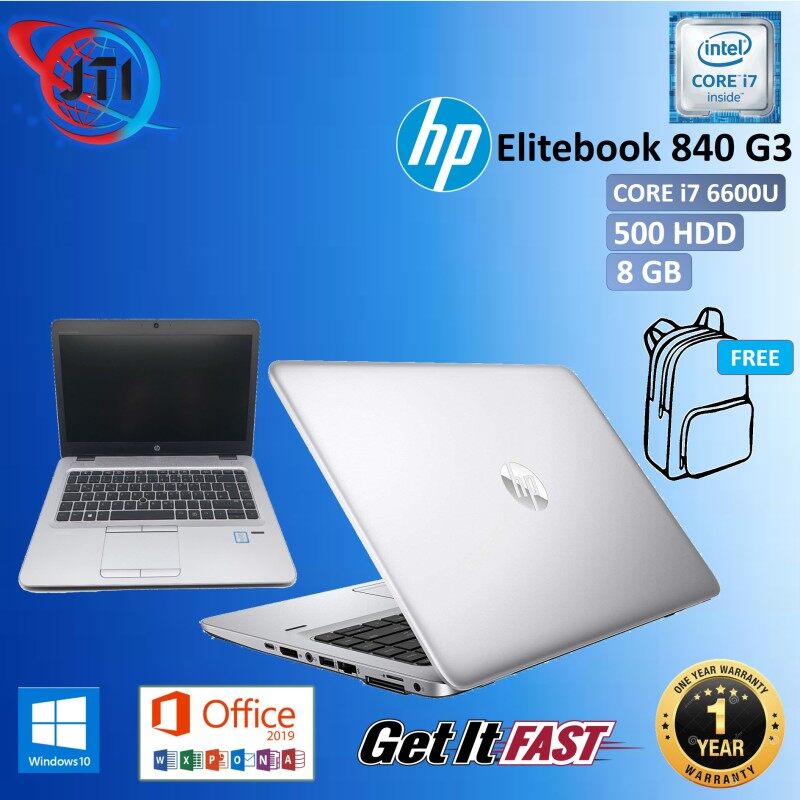 HP Elitebook 840 G3 CORE i7 - 6600U / 8 GB RAM / 500 GB HDD / 256 GB SSD /14 INCHES SCREEN / WINDOWS 10 PRO / REFURBISHED Malaysia