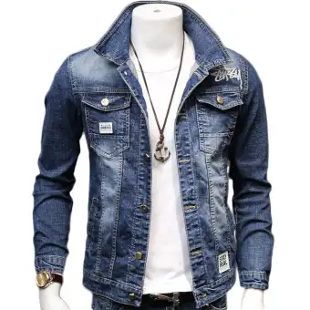 grey mens jean jacket