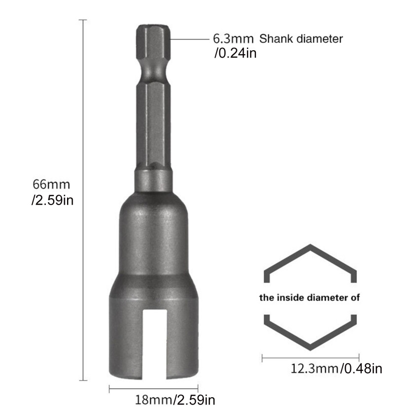 1Pcs Butterfly Bolt Socket Wrench 6.35mm Hex Shank Socket Adapter Nut for Power Tool Slotted Electric Screwdriver Sleeve
