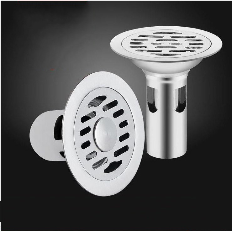 Nắp Đậy Cống Thoát Nước Sàn Nhà Tắm Nhà Bếp Hình Tròn Bằng Thép Không Gỉ 10Cm Bộ Lọc Nhà Bếp