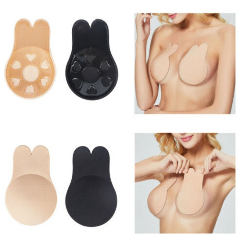 Women Strapless Invisible Bra Silicone Self-Adhesive Push Up Rabbit Sticky Bras Cover