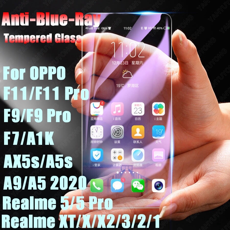 Kính Cường Lực Chống ánh Sáng Xanh Cho OPPO A17 A77s A57 Reno 8T 8Z 8 Pro Plus 7 Z 7Z 6 6Z 5 5G 4 4F 3 2 Plus 2F A16 A54 A54s A55 A74 4G A32 A53s F9 F11 Pro F7 A3s AX5s A5 A9 2020 A83 A31 A72 A12 A92 A93 Bảo Vệ Màn Hình