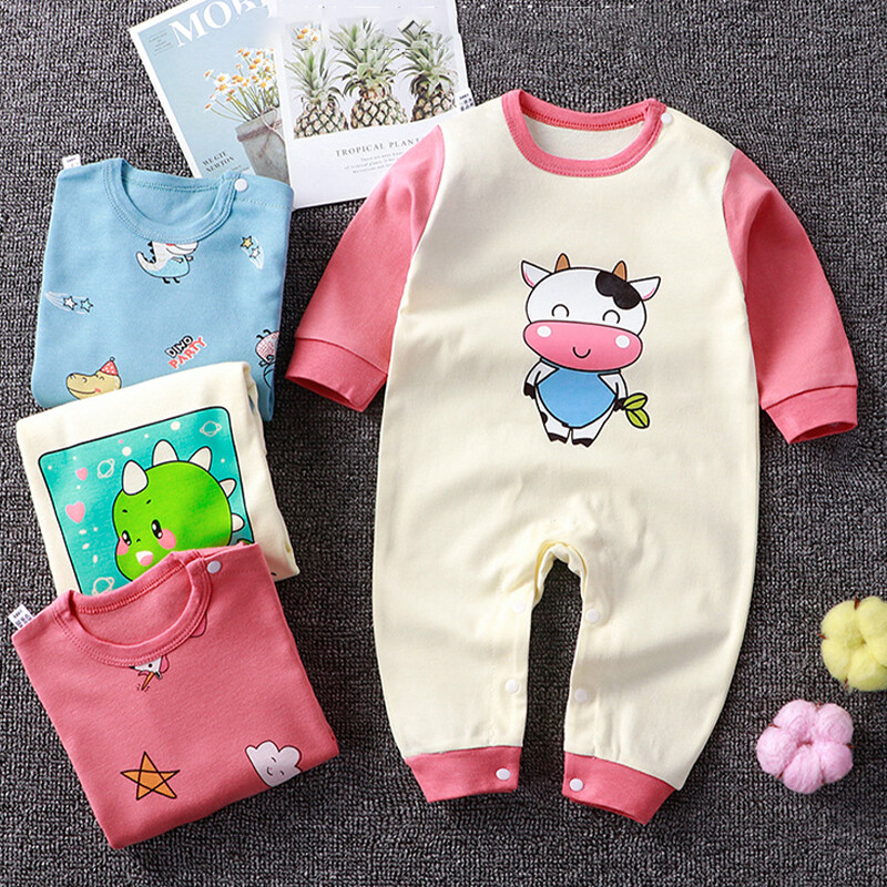 YADOU Baby jumpsuit 0-2 years old baby romper newborn long-sleeved trousers romper