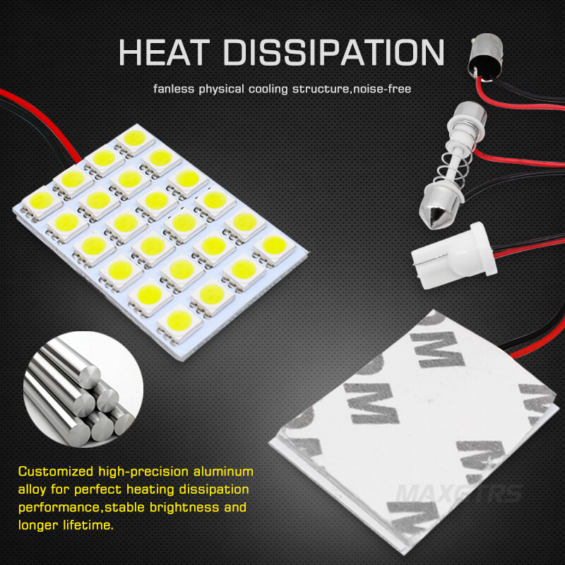 12V 5050 24 LED SMD Mái Vòm Nội Thất Ô Tô Đọc Sách Đèn Dạng Tấm Bóng Đèn LED Trắng Tự Động Đèn Dạng Tấm Đọc Sách Bóng Đèn Trần Xe Nội Thất Roof Đèn Hiệu Cho Xe Hơi