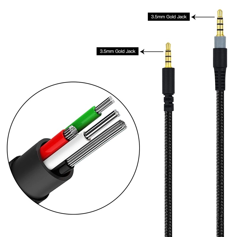 【Hàng Có Sẵn】 Cáp Tai Nghe Chơi Game HyperX Cloud For Alpha Cáp Thay Thế Bện Nylon
