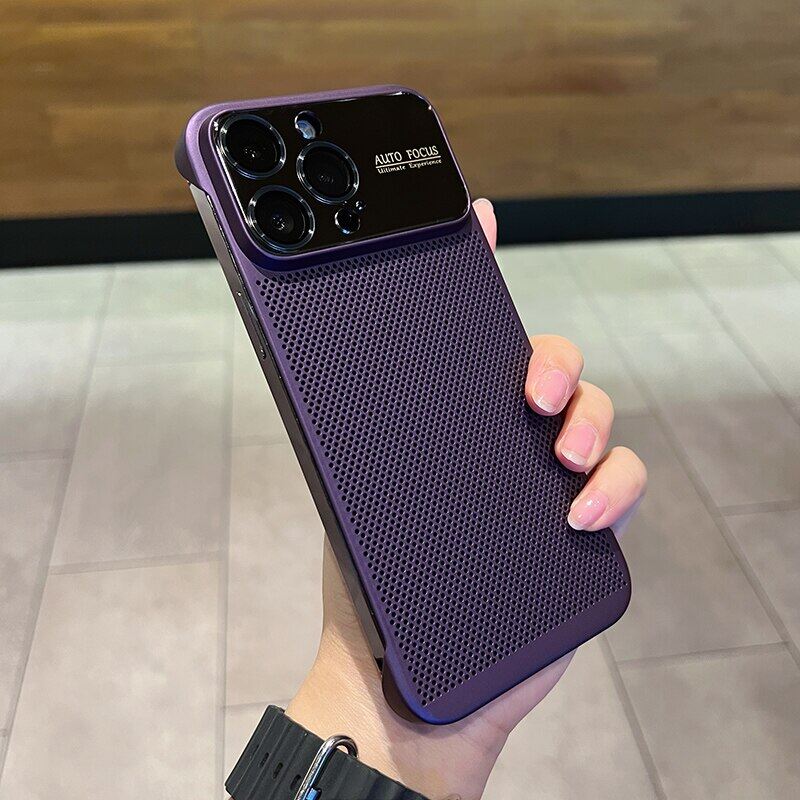 HOCE Heat Dissipation Frameless Phone Cases For iPhone 12 13 14 15 Pro Max Case Ultra Slim Breathable Lens Glass Protection Hard Back Cover