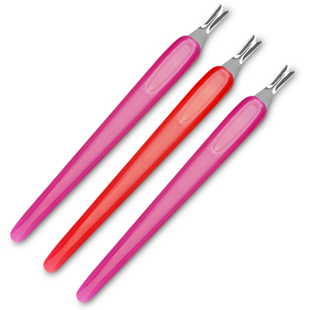 【Random Color】3Pcs Professional Nail Art Manicure Tool Exfoliating Fork Skin Peeling Peeling Fork For Nail Salon