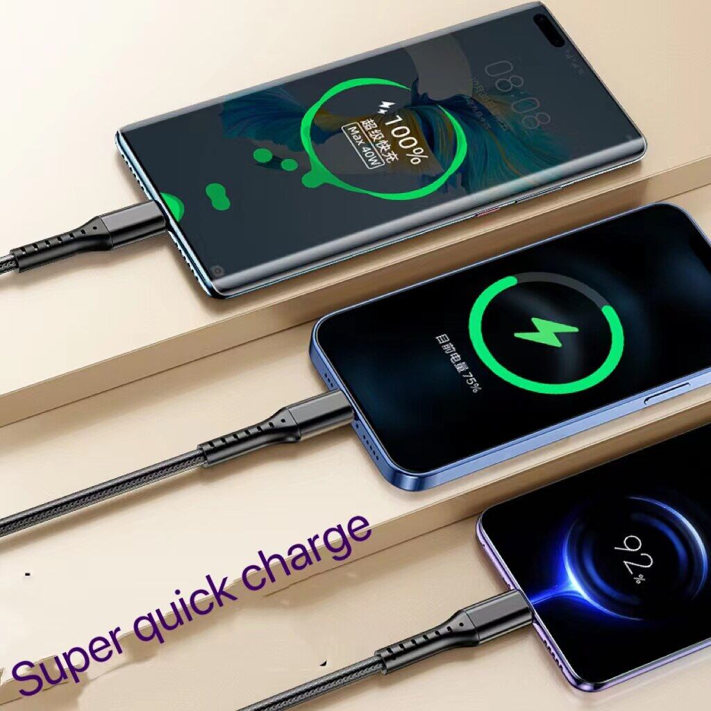 Zeallion Cáp USB Dữ Liệu 3in1 Cho iPhone Cáp Sạc Nhanh Cho Điện Thoại Android Type C Xiaomi Huawei Samsung Dây Sạc Cho iPad